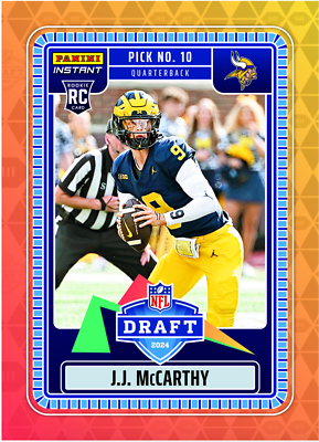 #ad #ad 2024 Panini Instant NFL Draft Night #1 JJ McCarthy RC Rookie VIKINGS PRESALE $6.79