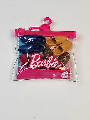 #ad Barbie Ken Shoes Multi Pack Sneakers Oxford Accessories 4 pair GoldBlueRed $4.99