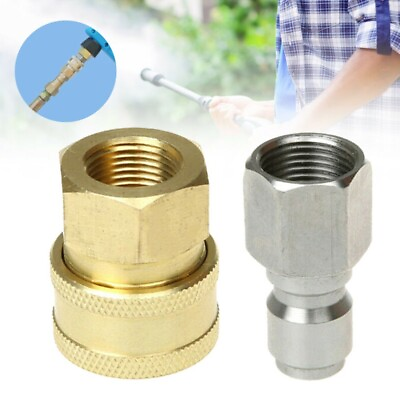 #ad Heavy Duty Pressure Washer Quick Release G38 MaleFemale Fitting Coupling $10.02