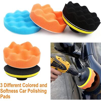 #ad 11pcs Buffing Waxing Polishing Sponge Pads For Cars Drills Polish Polisher W6W6 $5.55