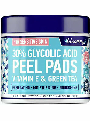 #ad Glycolic Acid Pads Peel for Sensitive Skin Vitamin E amp; Green Tea AHA 50 Pads $9.90