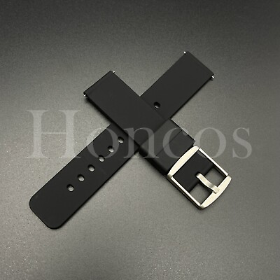 #ad 20 MM Black Silicone Rubber Watch Band Strap Quick Release Fits for Movado $9.99