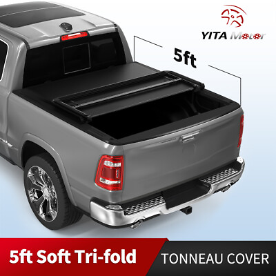 #ad 5FT Soft Tri Fold Tonneau Cover Truck Bed For 2005 2015 Toyota Tacoma Waterproof $123.99