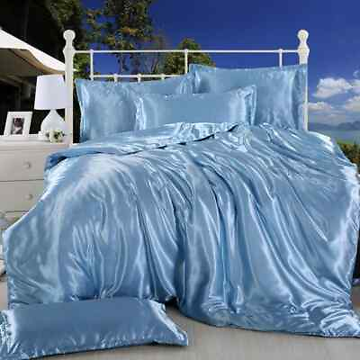 #ad Bedding Set High Quality Solid Color Bed Cover Set Single Double Twin Cover Set $43.62
