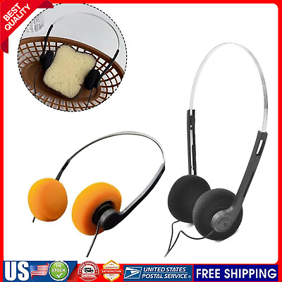 #ad Retro Foam On Ear Headphones Lightweight Digital Stereo Headphone $13.25