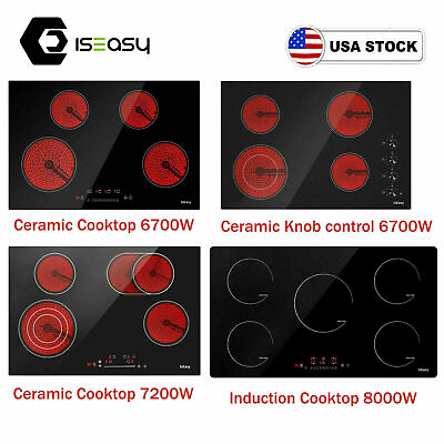 #ad IsEasy Electric Ceramic Induction Cooktop Built in 4 5 Burner Touch Knob Control $187.75