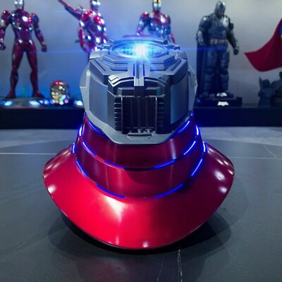 #ad #ad 1:1 Iron Man MK5 Helmet Base Stand w LED 5.2 Bluetooth Speaker Breathing Light $129.95