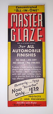 #ad Master Glaze Car Auto wax Gas Station Ephemera Ads Rat Rod 1955 Ford Chevy Nash $8.15
