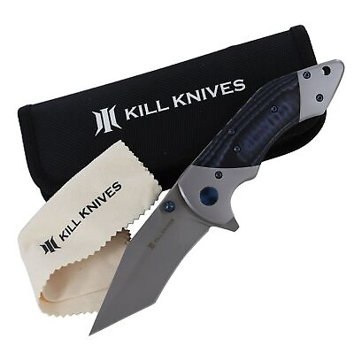 #ad KILL KNIVES ™ Blue Viper Ball Bearing Assisted D2 Steel Tanto Blade Pocket Knife $57.49