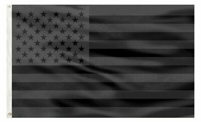 #ad 3x5FT All Black American Flag US Black Flag Decor Blackout USA 100D FABRIC $4.44