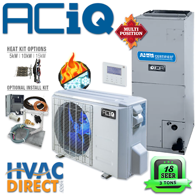 #ad ACiQ 3 Ton Inverter Heat Pump Split System Electric Central AC Kit 16.2 SEER2 $3277.50