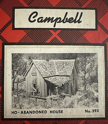#ad Campbell Scale Models Abandoned House #393 Unassembled Craftsman Kit  NIB $74.95