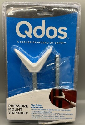 #ad #ad Qdos Pressure Mount Y Spindle For Stairway Safety Gate White 2 Pack New $4.99