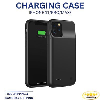 #ad iPhone 11 11Pro 11 Pro Max 6000mAh Power Charging Rechargeable Battery Case $24.99