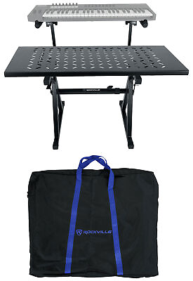 #ad Rockville Z55 Z Style 2 Tier Keyboard StandBagShelf to Turn Into DJ Table $124.95