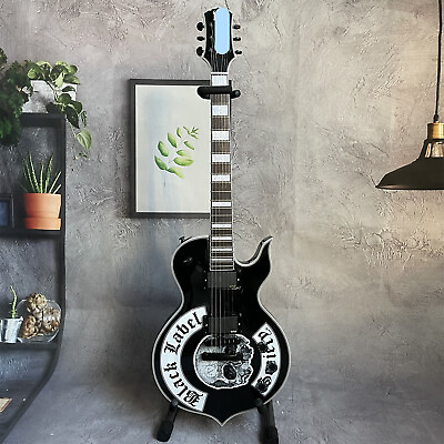 #ad Zark Skeleton Style Electric Guitar Black Body Rosewood Fretboard Black Parts $260.54