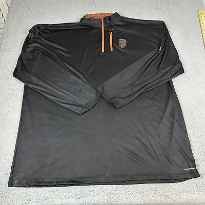 #ad Majestic Shirt Men 4XLT Black San Francisco Giants 1 4 Zip Polyester Long Sleeve $22.99