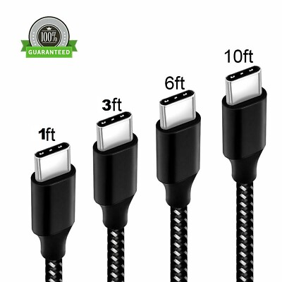 Braided USB C Type C Fast Charging Data SYNC Charger Cable Cord 1 3 6 10FT LONG $5.48