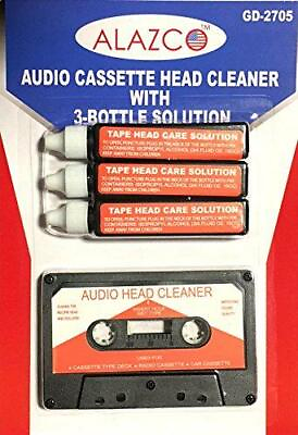 #ad Audio Tape Cassette Head Cleaner w 3 Cleaning Fluids Care Wet Maintenance Kit $15.39