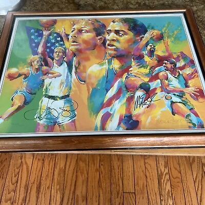 #ad Larry Bird amp; Magic Johnson Autographed Limited Edition Print by Malcom Farley $300.00