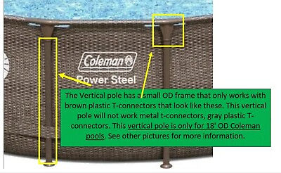 #ad 1 NEW Brown **Small OD** Vertical Pole Coleman 18#x27; x 48quot; Power Steel Pool Only $26.99