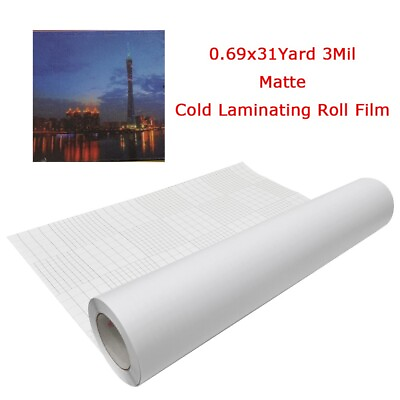#ad 1Roll 0.69x31Yard Cold Laminating Glue Film 3Mil Matte Cold Laminating Roll Film $54.00