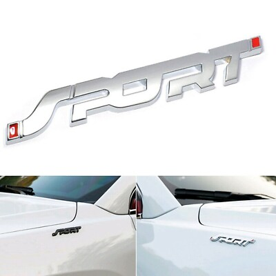 #ad SPORT Logo Emblem Car Trunk Badge 3D Sticker Metal Decal Accessory Silver S2V9 $7.22