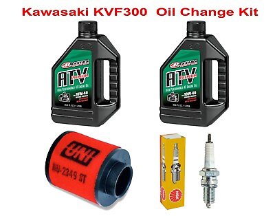 #ad Maxima Oil Change Service Kit Kawasaki Brute Force KVF 300 Air Filter NGK Plug $62.95