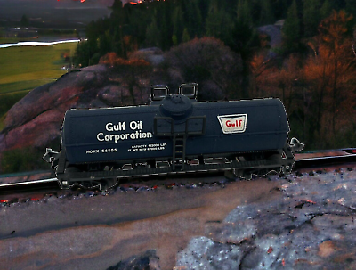 #ad Atlas Miniature 3quot; Train #2261 Gulf Oil Corporation Chemical Tank Car Weathered $14.39