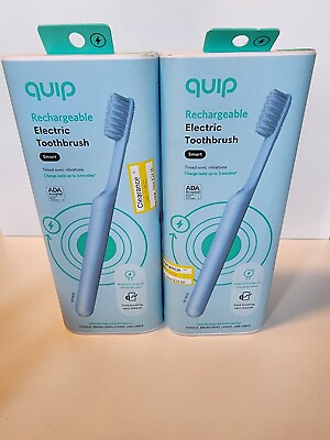#ad 2 Pack quip Smart Rechargeable Sonic ElectricToothbrush Timer Travel Case $69.99