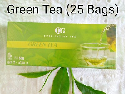 #ad Green Tea 25 Bags 100% Pure Ceylon Tea High Quality SriLanka Damro New Organic $10.00