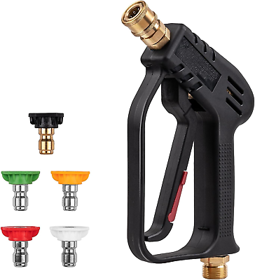 #ad Pressure Washer Gun with 5 Colorful Nozzles 1 4quot; Quick Connect Nozzles Premium $25.99