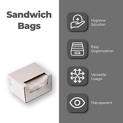 #ad Reclosable Sandwich Bags in Dispenser Box 6.5 x 6quot;Clear 1 Mil 500 Pcs Case $26.42