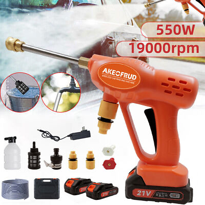 Portable Cordless Electric High Pressure Water Spray Gun Car Washer Cleaner Tool #ad #ad $27.99