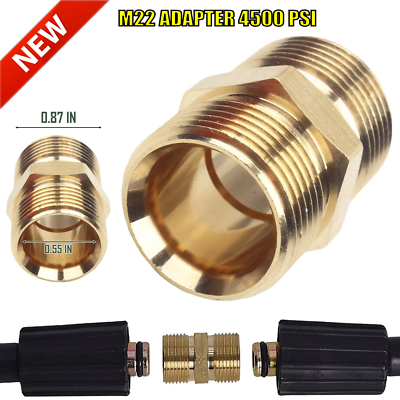 #ad Pressure Washer Quick Connect Fitting M22 14mm Adapter Hose Connector Kit Brass $14.05