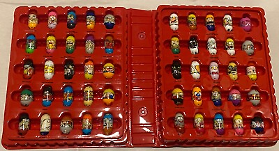 #ad Mighty Beanz Mixed Lot Series 1 amp; 2 In Red Plastic Storage Cases 50 Pieces $86.12
