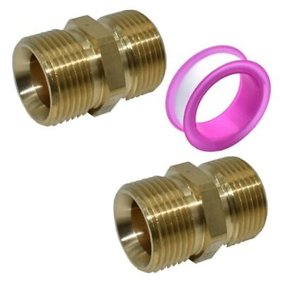 #ad M22 0.55in Pressure Washer Hose Extension CouplerBrass Male Threaded $17.64