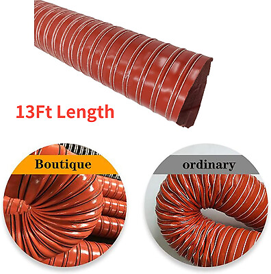 #ad 1#x27;#x27; Silicone 2 Ply Black Air Ducting Flexible Air Duct Cold amp; Hot Air Wire Helix $65.88