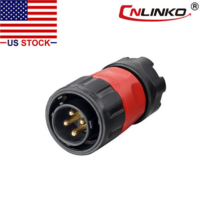 CNLINKO 4 Pin Power Circular Connector Male Plug Outdoor Waterproof IP67 M20 #ad $12.53