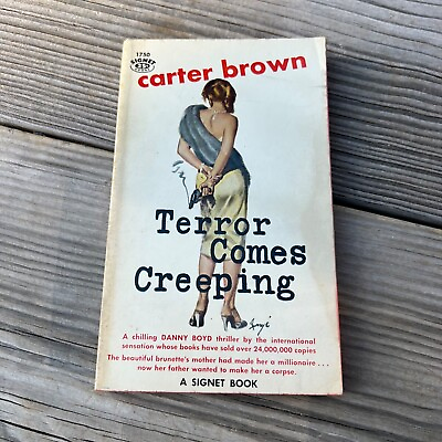 #ad TERROR COMES CREEPING Carter Brown Signet #1750 First Printing Dec 1959 $10.00