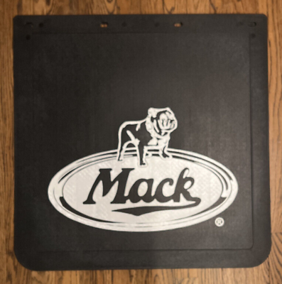 #ad Mack Trucks 24quot; x 24quot; Mud Flaps Pair Black amp; White Poly $68.90