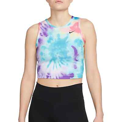 #ad NEW $40 Nike Women#x27;s Fast Tie Dye Cropped Tank Top Arctic Punch DV0052 658 XL $20.00