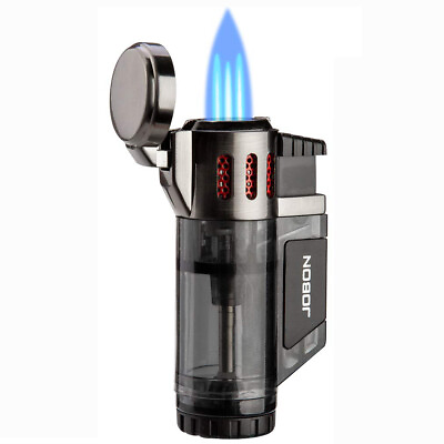 #ad Multipurpose Triple Jet Torch Gas Lighter for Pipe Cigar Cigarette Black $9.98