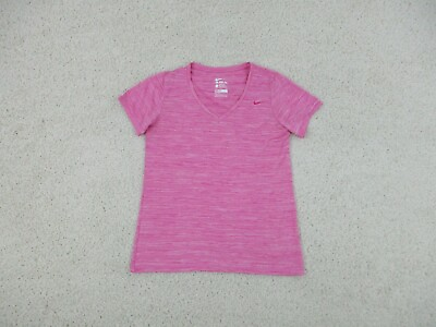 #ad Nike Shirt Adult Large L Adult Pink Athletic V Neck DriFit Lightweight Gym Women $12.75