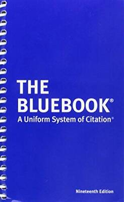 #ad The Bluebook: A Uniform System of Citation Spiral bound GOOD $12.99