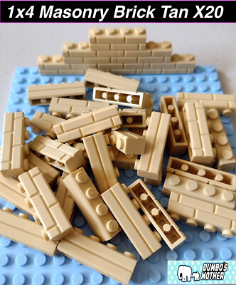 #ad Lego 1x4 Masonry Brick Tan Wall Castle House Building Parts NEW X20 $3.99