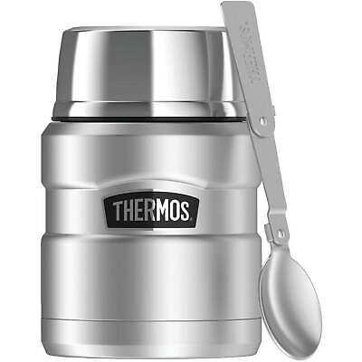 #ad Thermos Stainless King 16 Ounce Food Jar with Folding Spoon Matte Stainless $23.04
