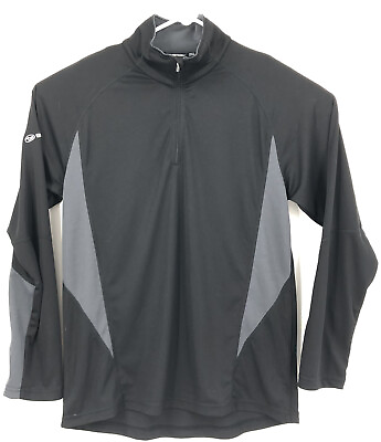 #ad Subaru Black Label Men 1 4 Zip Athletic Pullover Shirt Black amp; Gray Size Medium $23.97