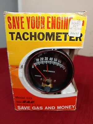 #ad Vintage RAC 1970#x27;s Tachometer 8000 RPM 12 Volt Model 633 Solid State 468 Cyl $99.99