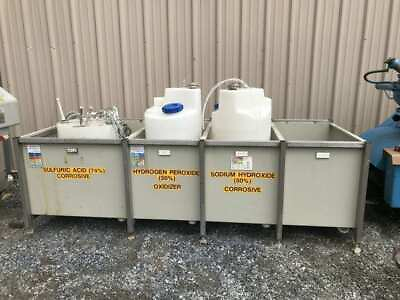 #ad #ad 4 Bay Stainless Frame Hazardous Materials Spill Containment Chemical Tank Holder $1900.00